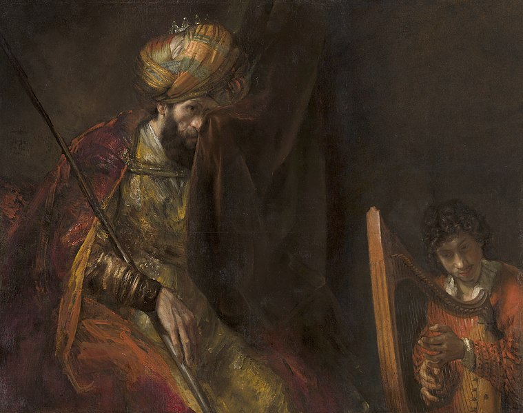 Rembrandt, Saul et David, huile sur toile, Circa 1650, Mauritshuis de La Haye — source : Wikimedia