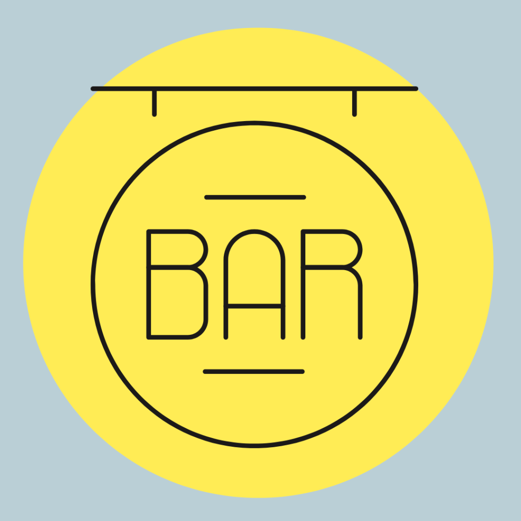 Boomerland — Logo de Bar sur cercle jaune