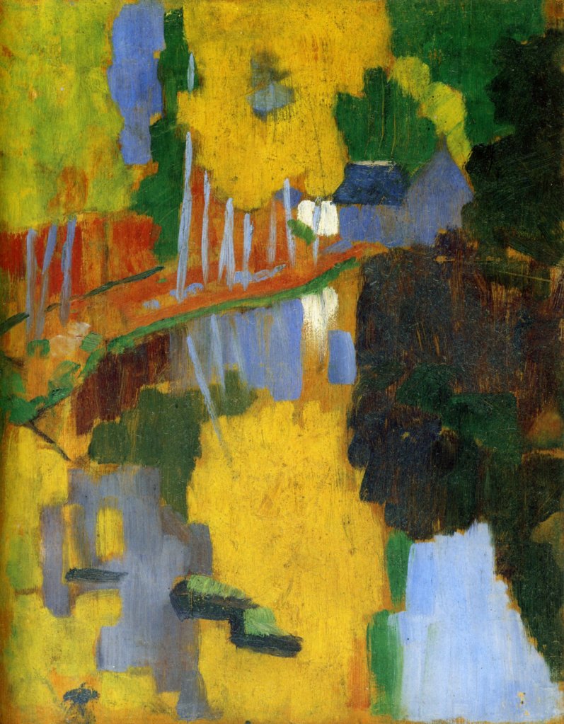 Paul Sérusier, Le Talisman, l'Aven au Bois d'Amour (1888), huile sur bois, Paris, musée d'Orsay — Wikimedia — Article sur les Nabis