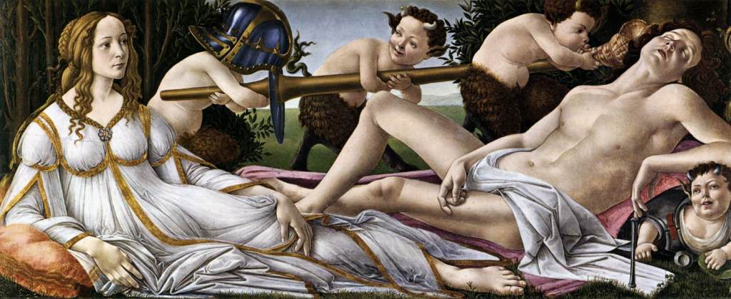 Sandro Botticelli, Vénus et Mars, 1483, tempera sur bois, National Gallery, Londres.